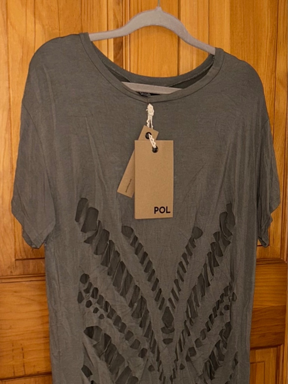 NWT POL Distressed Tunic Small Top